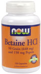 Betaine Hci 10 Grain 150mg Pepsin 120caps