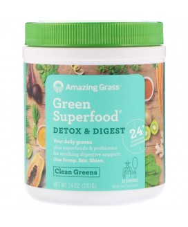 AMAZING GRASS GREEN SUPERFOOD DETOX AND DIGEST 7.4 OZ (210G)