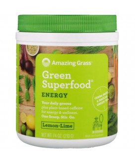 AMAZING GRASS GREEN SUPERFOOD ENERGY LEMON LIME 7.4 OZ (210G)