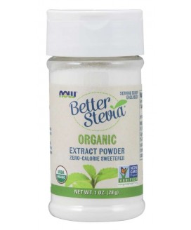 NOW BETTER STEVIA EXTRACT PURE POWDER ORGANIC 1 OZ.